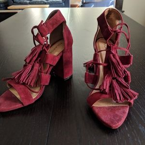 Raye Tularosa Suede Tassel Heels